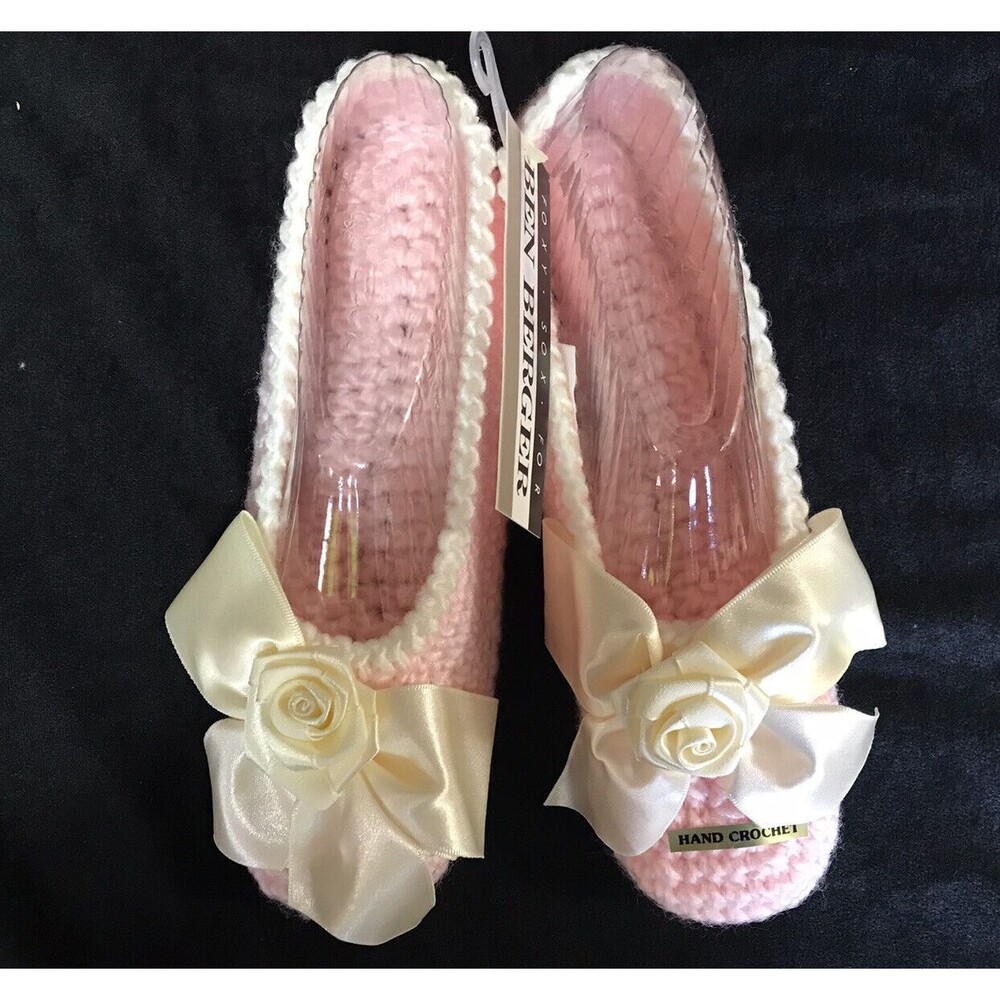 vintage Ben Berger FO XY SOX Hand Crochet slippers.Brand New.